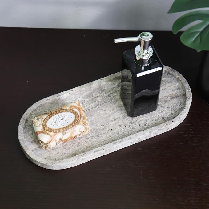Natural Marble Tray, Oval Vanity Decorative Tray - Image 6