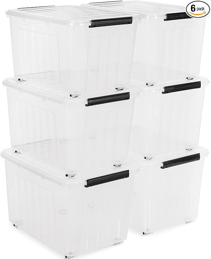 Citylife 82 QT Clear Plastic Storage Bins by CitylifeHomeOrganization