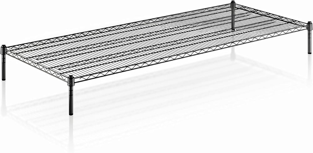 30" x 72" x 8" Black Epoxy Wire Storage Shelf, Dunnage Rack, C...