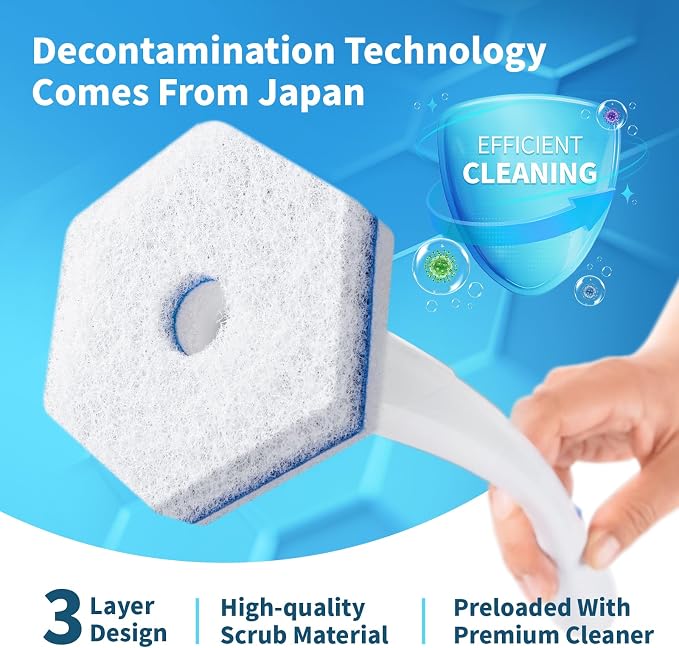 oshang Toilet Cleaner Refills, Toilet Refill Pads, Disposable Toilet Brush Heads - Image 2