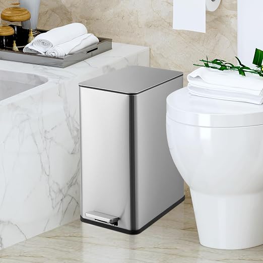 GarveeHome 4 Gallon Step Trash Can, 15 Liter Stainless Steel Rubbish Bin - Image 6