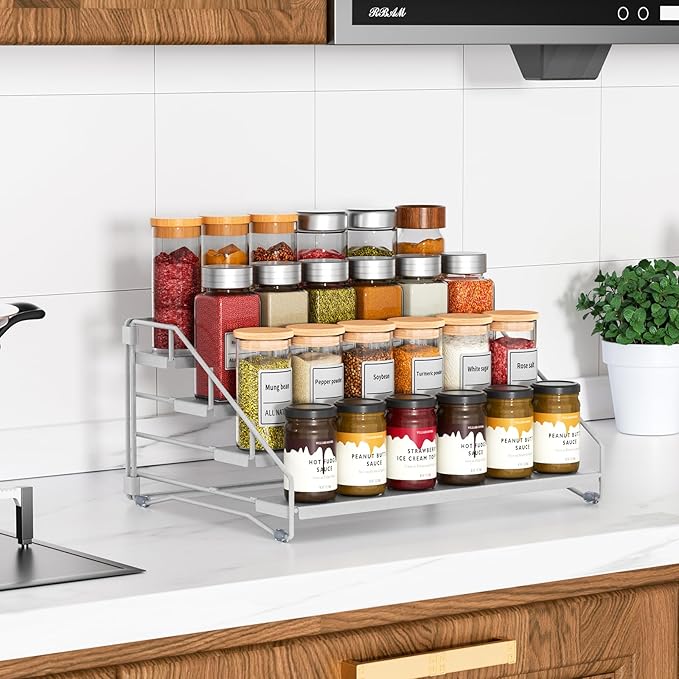 RCHYFEED 4 Tier Spice Rack Organizer, Spice Organization - Image 8