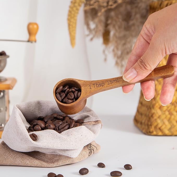 Wooden Coffee Scoop Wooden Measuring Spoons, 5.5 Inch Measuring Scoop Wooden - Image 6