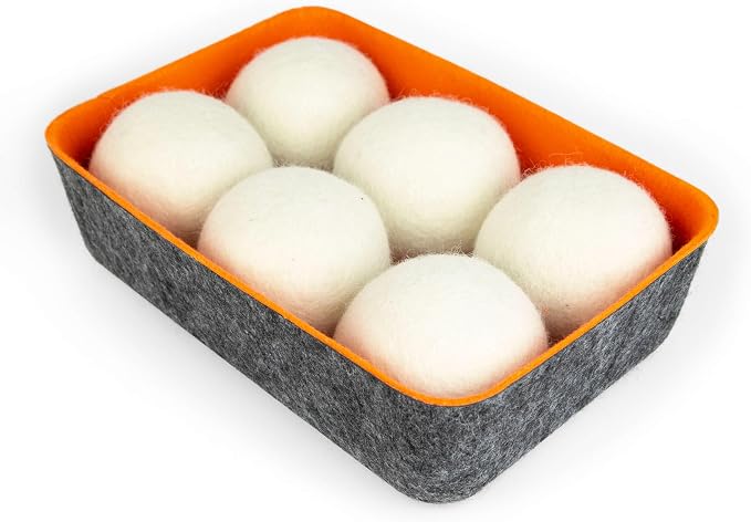Three by Three Seattle Felt·Like·it!™ Wool Dryer Balls + Storage Bin: Reduce by ThreebyThreeSeattle