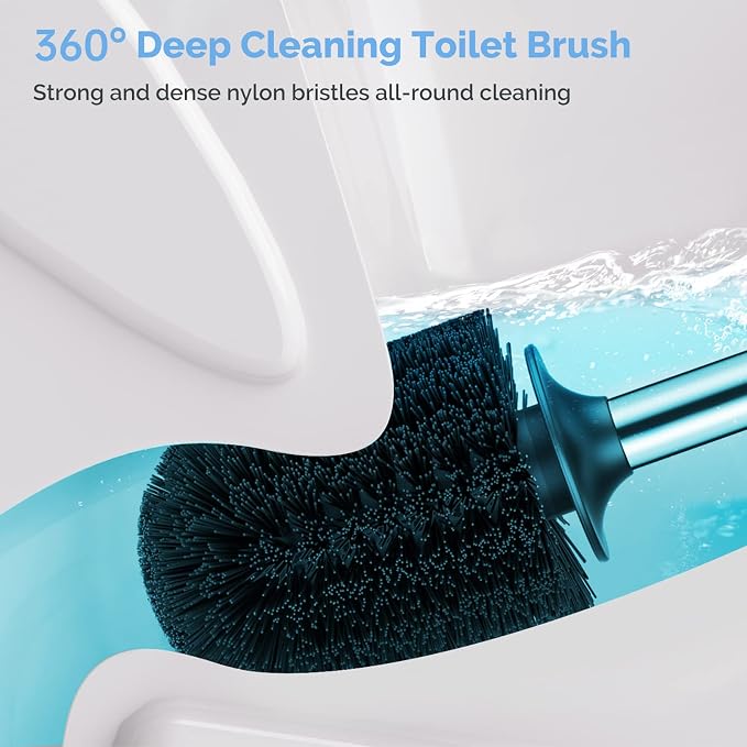 HAMITOR Toilet Plunger and Bowl Brush Set: 2 in 1 Stainless Steel Heavy Duty - Image 5