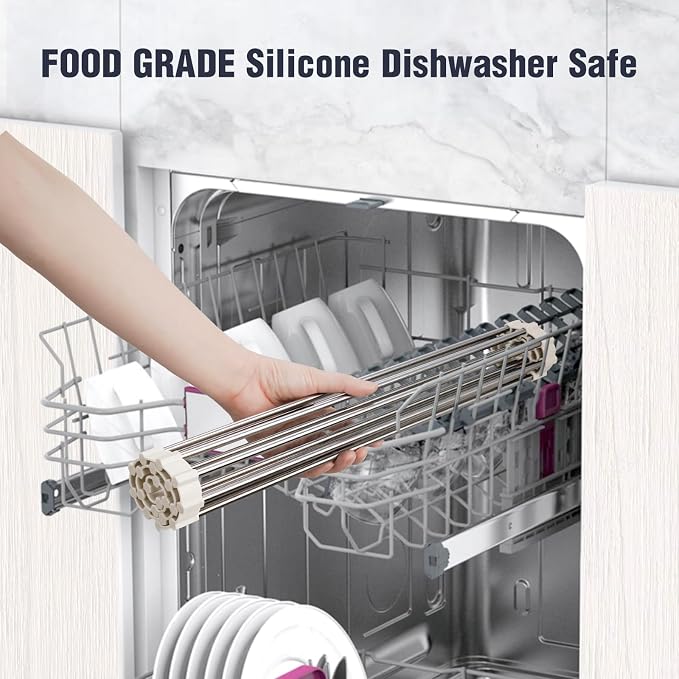 Tomorotec 17.7" x 12.5" Roll Up Dish Drying Rack Over Sink Drying Rack Sink - Image 6