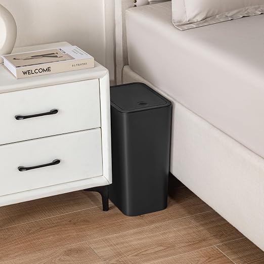 TIPGO Bathroom Trash Can with Lid, 4 Gallon / 15 Liter Small Garbage Can - Image 2