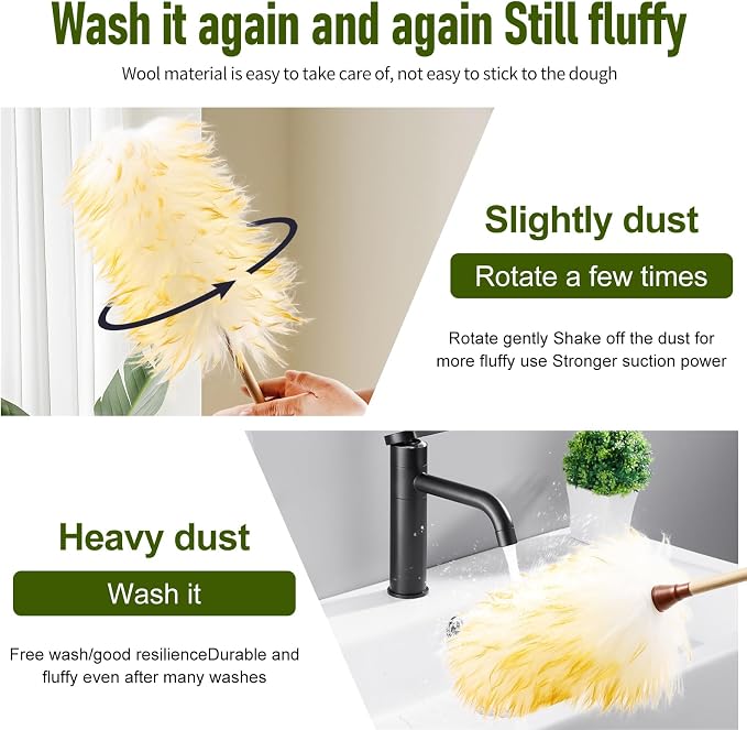 Natural Lambswool Duster 20 Inch Handheld - Image 5