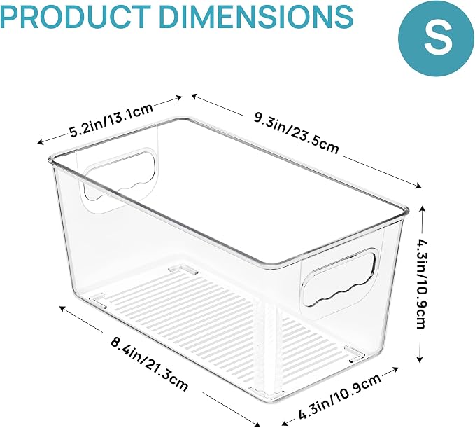 Vtopmart Clear Plastic Pantry Organizer Bins, Countertops, Freezer Organization - Image 2