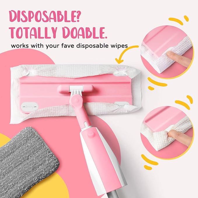 Pink Mini Spray Mop for Toddler-Girls Montessori Cleaning Toy That Real Spray - Image 5