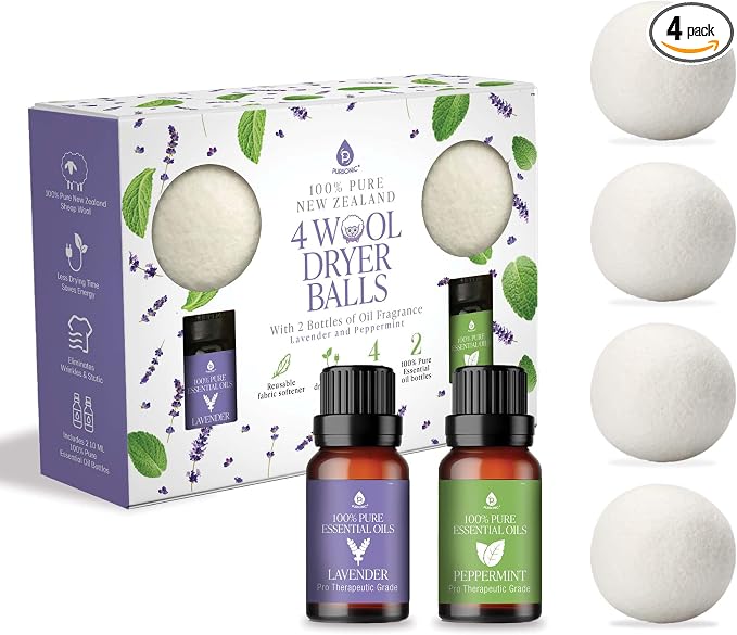 Pursonic 4-Pack Laundry Wool Dryer Balls by Pursonic