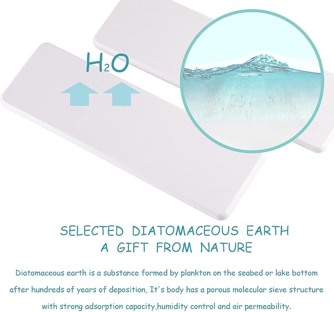2 Pcs Water Absorbing Stone Trays, Kitchen/Bathroom Sink Soap Dish, Diatomite - Image 2