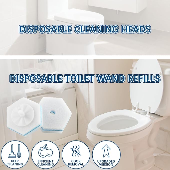 50 Pcs Disposable Toilet Brush Refills, Toilet Bowl Cleaning Wand Refills - Image 5