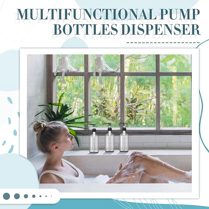 Tessco for you 12 Pack Clear Soap Dispenser Empty Plastic Pump Bottles - Image 7