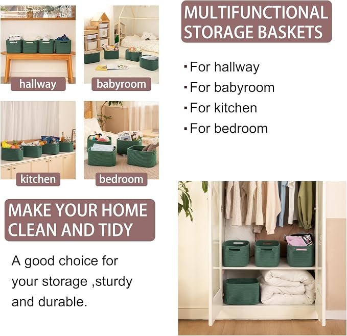 OIAHOMY 4 Pack Storage Baskets for Organizing, Cube Storage Bins for Shelves - Image 6