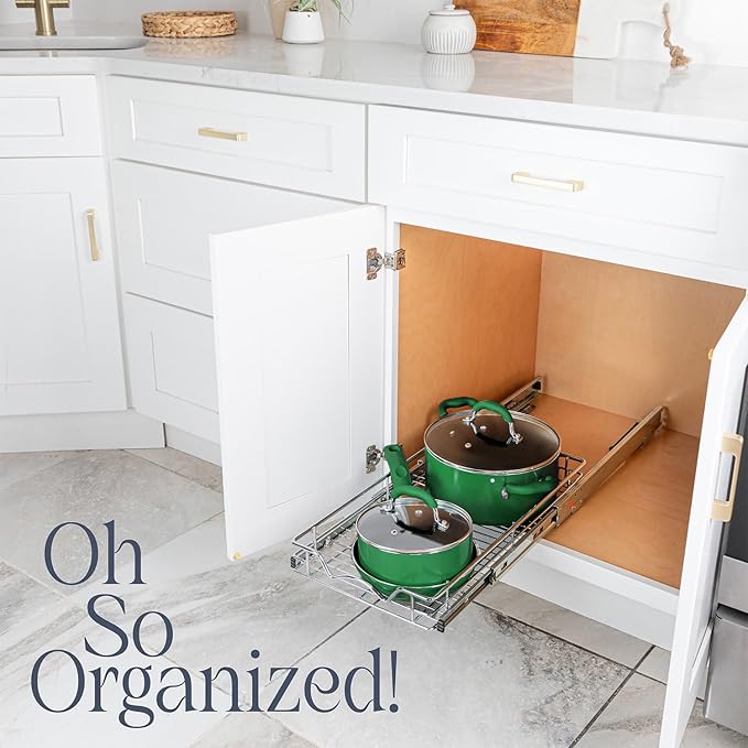 HOLDN’ STORAGE Pull Out Cabinet Organizer, Heavy Duty Caddy w/Lifetime Limited