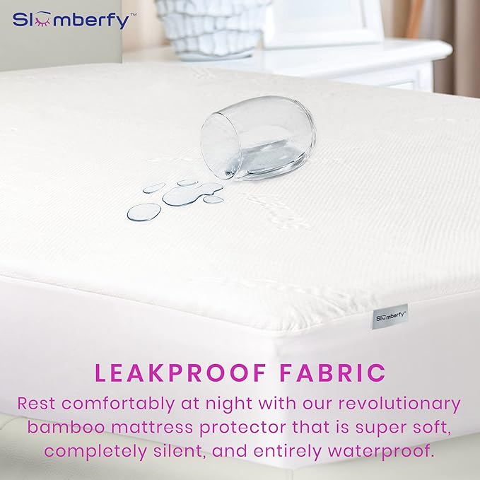 Waterproof Mattress Protector by Slumberfy | Hypoallergenic Bamboo Mattress - Image 3