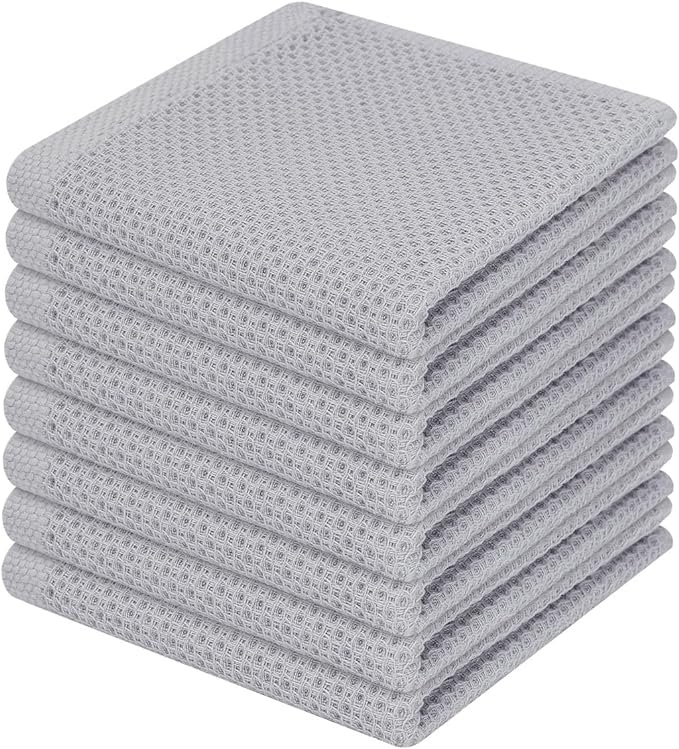 Homaxy 100% Cotton Waffle Weave Kitchen Dish Cloths, Ultra Soft Absorbent Quick by Homaxy