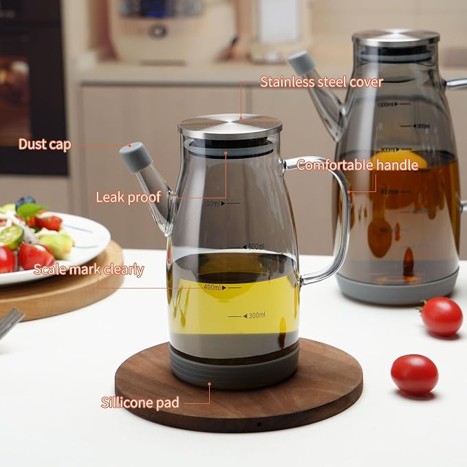 Large Glass Oil Dispenser Bottle - Image 3