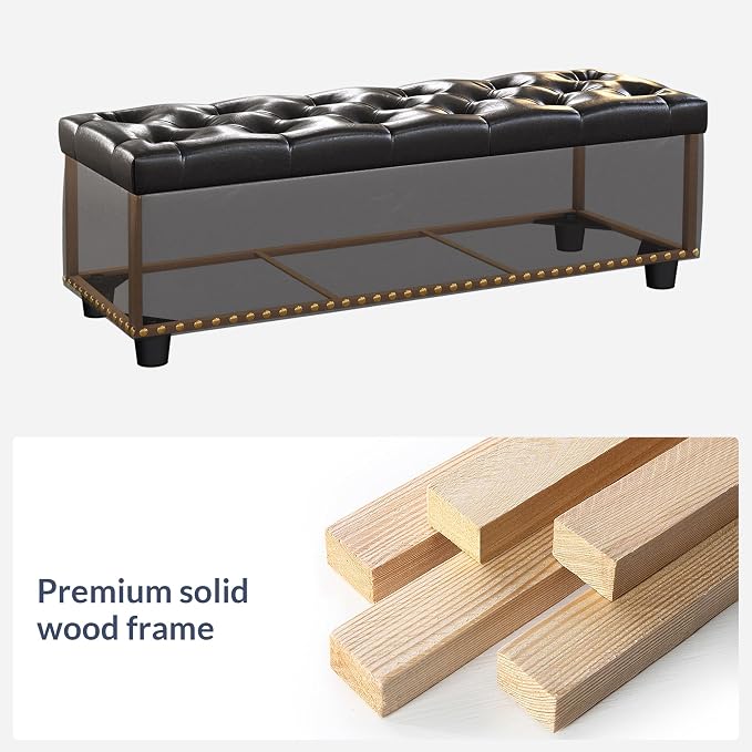 BELLEZE 47" Storage Ottoman, Storage Bench - Image 4