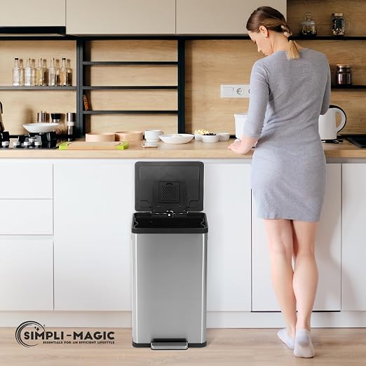 SIMPLI-MAGIC 50 Liter / 13.2 Gallon Soft-Close, Smudge Resistant Trash Can - Image 7