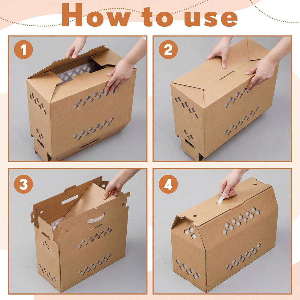 6 Pack Cardboard Chicken Carrier with Ventilation Handle, Kraft