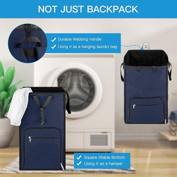 Bukere Laundry Basket, Laundry Backpack Bag