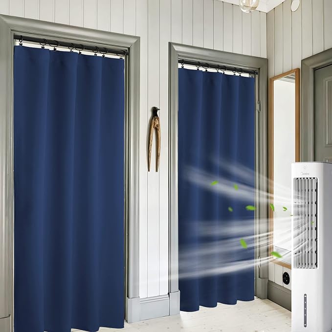 RYB HOME Navy Blue Blackout Curtains 84 inches Long by RYBHOME