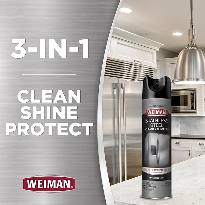 Weiman Stainless Steel Cleaner & Polish Streak-Free Shine - Image 3