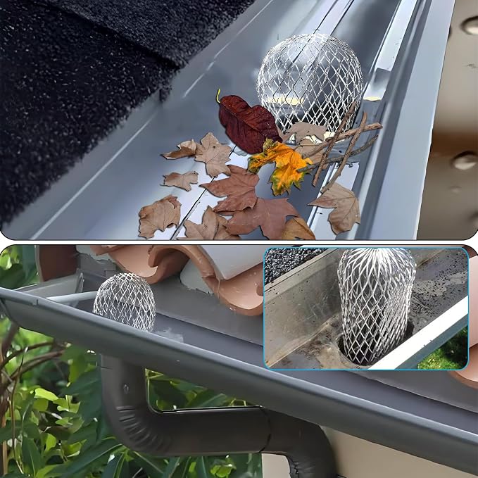 6 Pack Downspout Guard Filter, Gutter Downspout Guard Gutter Guard Strainer - Image 5