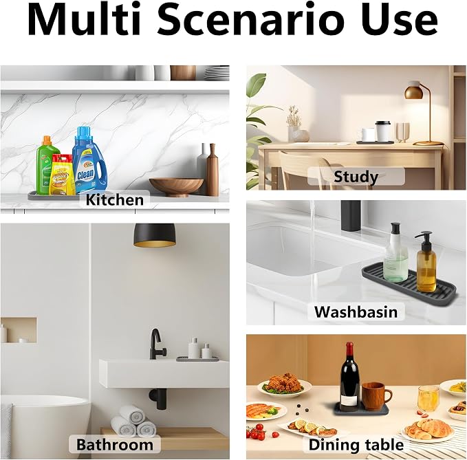 Mofason Silicone Soap Tray, Bathroom Kitchen Finishing Tray, Kitchen Sink - Image 7