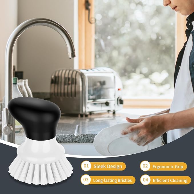 MR.SIGA Dish Scrub Brush, Palm Brush Dish Scrubber - Image 6