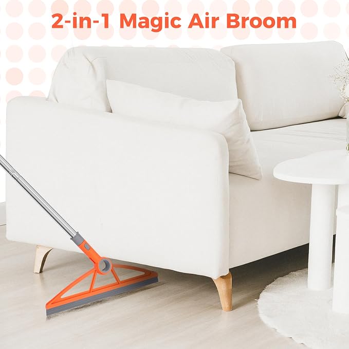 2-in-1 Air Broom, 180° Rotating 54 Inch Adjustable Silicone Rubber Broom - Image 7