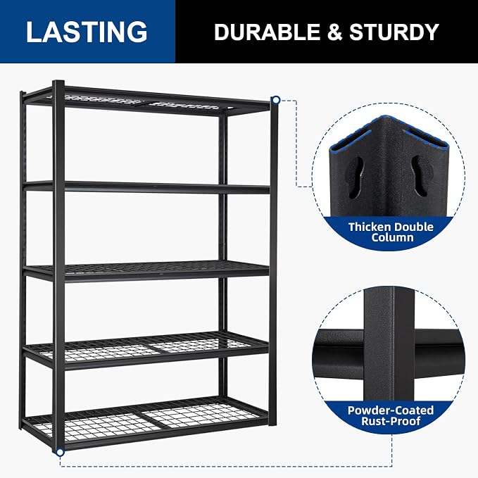 BILT HARD Garage Shelving 3000 LBS 36" W x 18" D x 72" H, Heavy Duty 5-Tier - Image 6