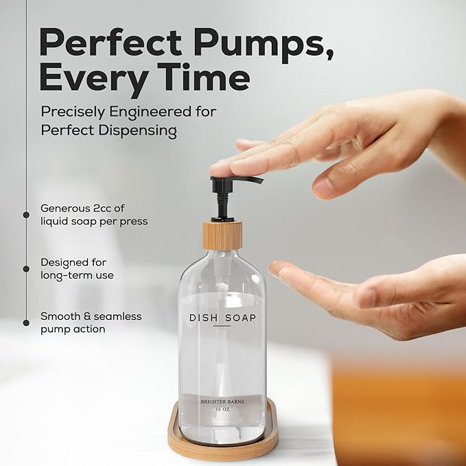 Clear Glass Dish Soap Dispenser by Brighter Barns - Image 4