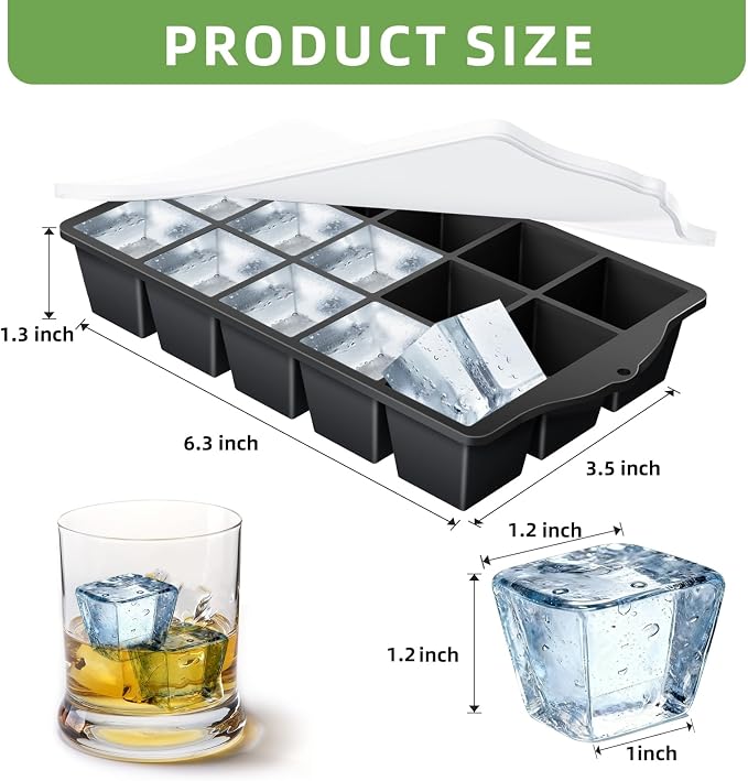 Silicone Ice Cube Tray, 2 Pack Easy-Release Stackable Ice Trays - Image 4