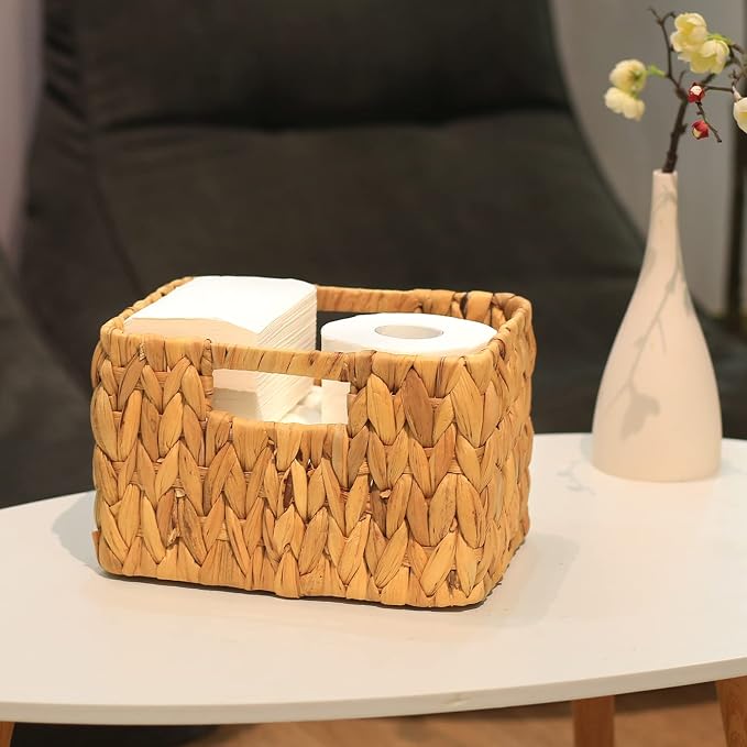 HOONEX Water Hyacinth Storage Baskets, Wicker Baskets - Image 6
