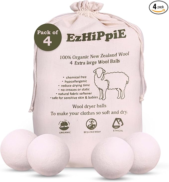 Ezhippie Quality Wool Dryer Balls by EzHiPpiE