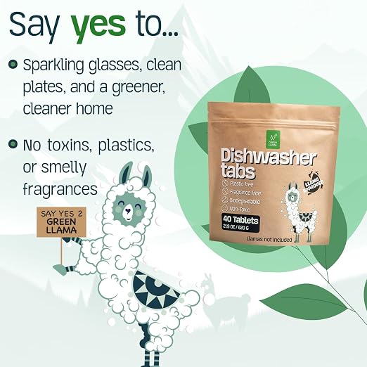 Green Llama Dishwasher Tablets: Fragrance-Free, Compostable Packaging, Leaping - Image 5