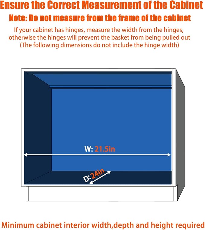 ROOMTEC Pull Out Cabinet Organizer, Cabinet Pull Out Shelves 20" W x 21" D - Image 4