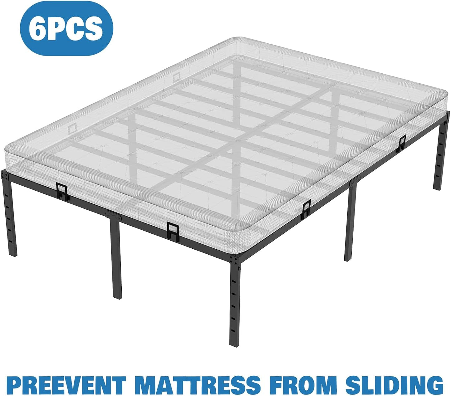 Mattress Holder for Metal Bed Frame Extra Thick Slide Stopper to Keep Mattress from Sliding 6 Pcs Non Slip