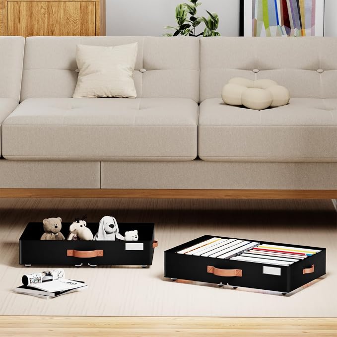 Underbed Storage With Wheels, low profile 5.5 inches Height Storage Bins - Image 2