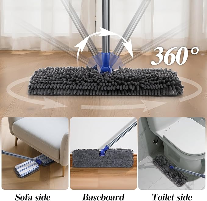 Two Sided Dust Mop Floor Cleaning System, MASTERTOP 360 Microfiber Mop - Image 3