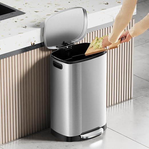 KUK 13 Gallon/50L Stainless Steel Kitchen Trash Can - Image 2