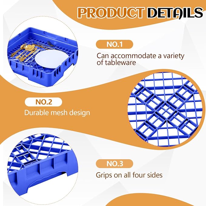 Commercial Dishwasher Tray Rack Polypropylene Full Size Flatware Rack
