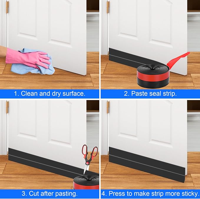 ToLanbbt Weather Stripping Silicone Door Seal Strip 2 in x 20 ft Door Draft - Image 6