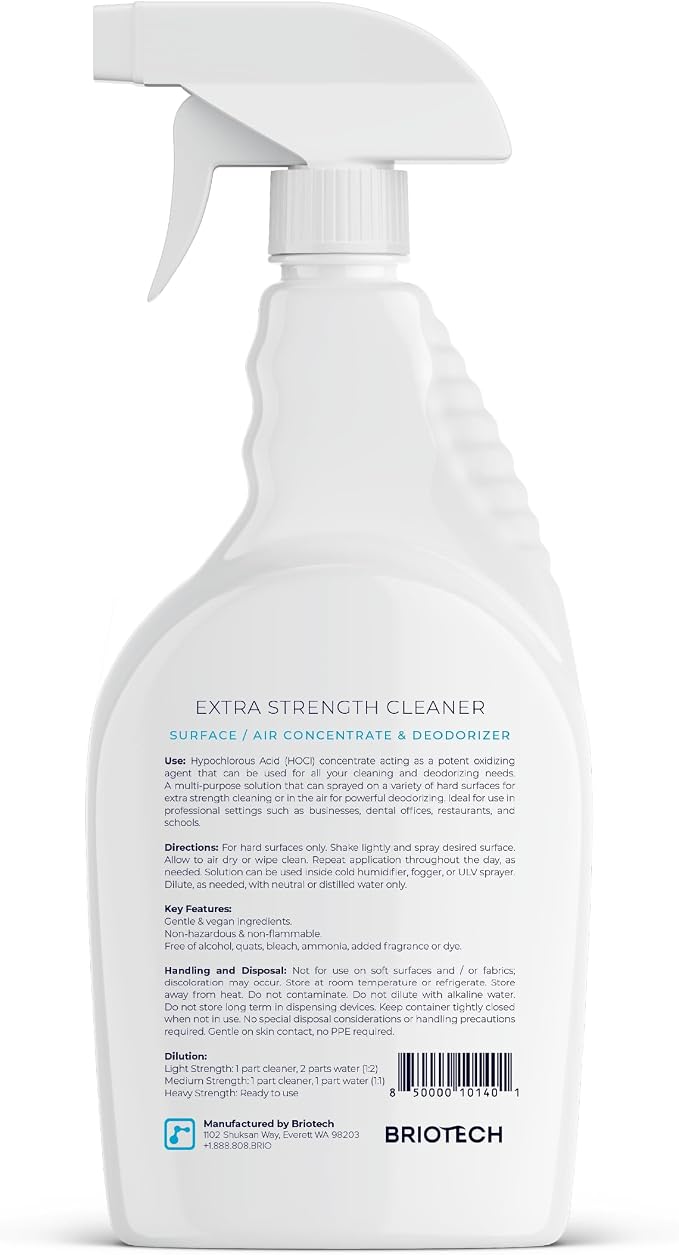 BRIOTECH Extra Strength HOCl Cleaner, 500 PPM Hypochlorous Acid Concentrate - Image 9