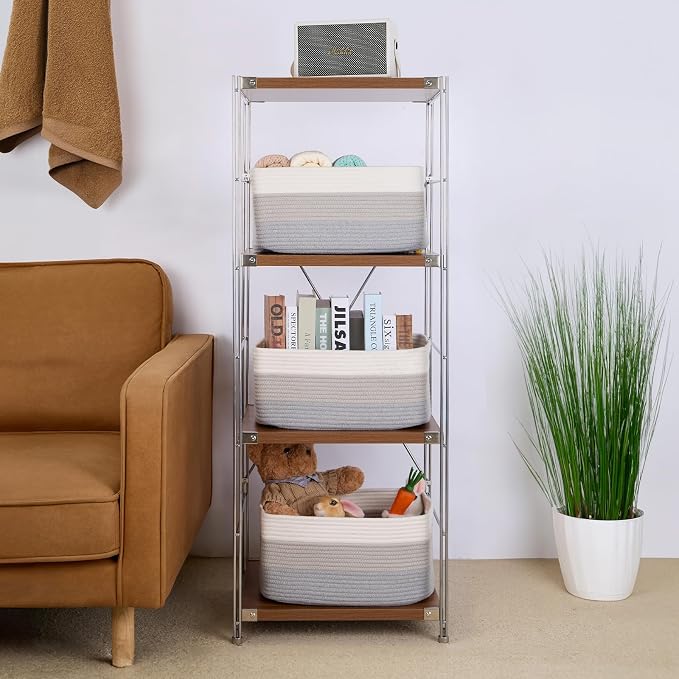 Large Storage Baskets for Shelves, Closet Organizers Bins for Clothes Blanket - Image 4