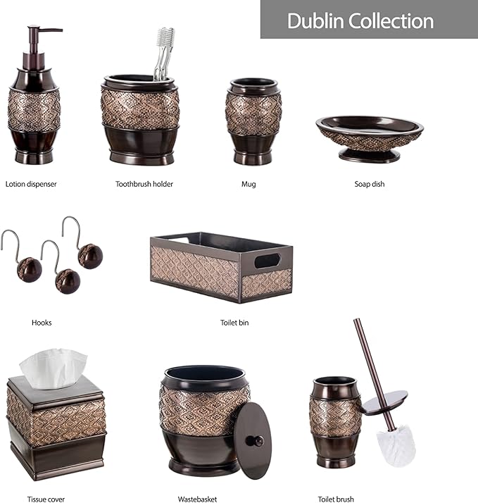 Creative Scents Dublin Brown Toilet Brush Set - Image 6