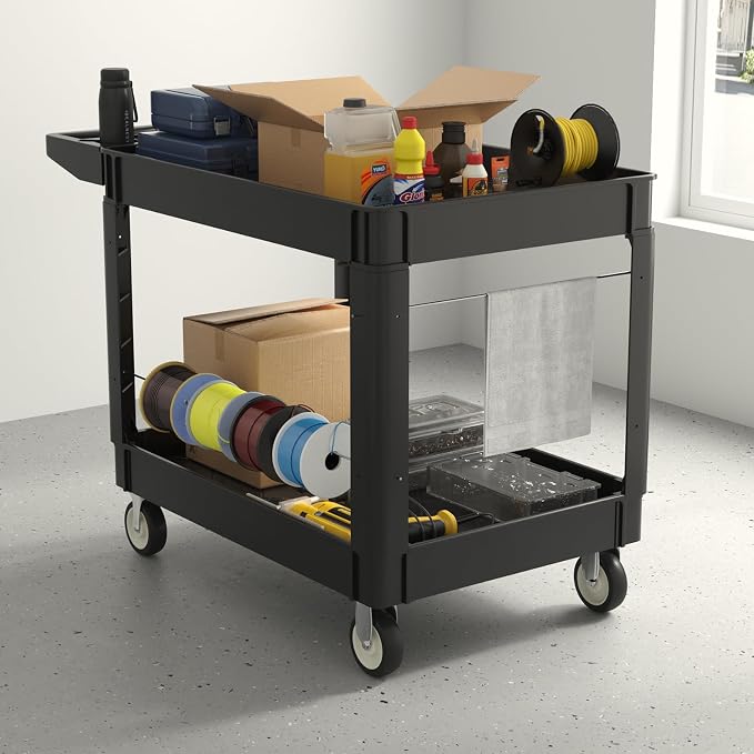 Utility Cart on Wheels, 1000 lbs Capacity Rolling Service Cart, 45 x 25 Inch - Image 7